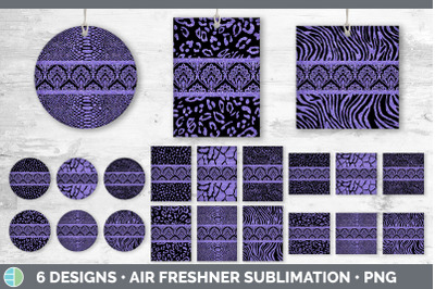 Purple Damask Air Freshener | Glitter Animal Print Sublimation Bundle