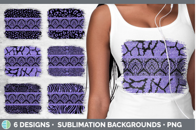 Purple Damask Distressed Background | Glitter Animal Print Sublimation