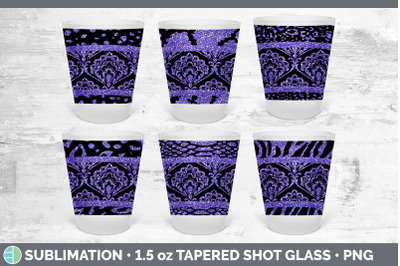 Purple Damask Shot Glass Sublimation | Shot Glass 1.5oz Tapered