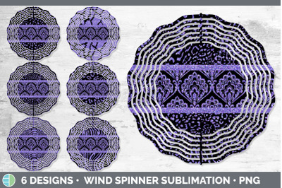 Purple Damask Wind Spinner | Sublimation Designs Bundle