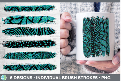 Teal Damask Brush Strokes | Glitter Animal Print Sublimation Designs