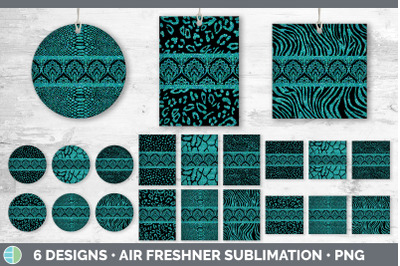 Teal Damask Air Freshener | Glitter Animal Print Sublimation Bundle