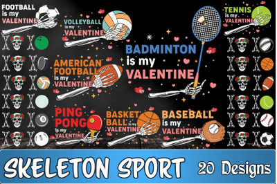 Valentine Skeleton Sport Bundle SVG