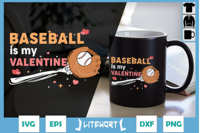 Skeleton Hand Baseball is my Valentine