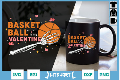 Skeleton Hand Basketball is my Valentine