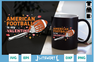 Skeleton American Football my Valentine