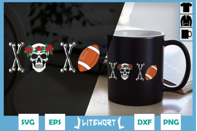 XOXO Skeleton Football Valentine