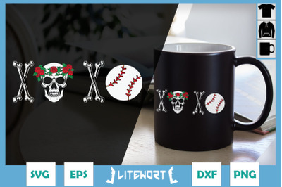 XOXO Skeleton Sport Baseball Valentine