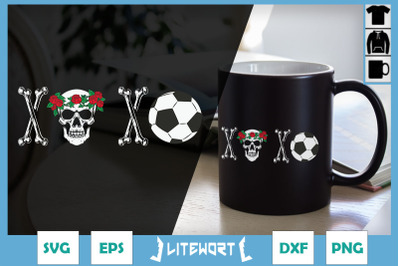 XOXO Skeleton Sport Soccer Valentine