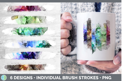 Alcohol Ink Brush Strokes PNG | Sublimation Designs