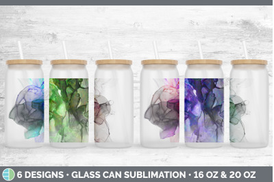 Alcohol Ink Glass Can | Sublimation Beer Mason Jar