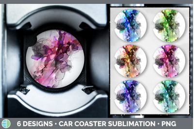 Alcohol Ink Car Coaster | Sublimation Designs Bundle