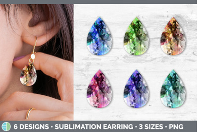 Alcohol Ink Teardrop Earring | Sublimation Designs Bundle