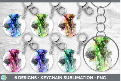 Alcohol Ink Keychain Bundle | Keyring Sublimation Designs