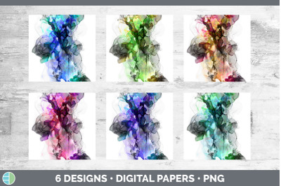 Alcohol Ink Backgrounds | Digital Scrapbook Papers