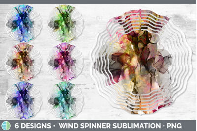 Alcohol Ink Wind Spinner | Sublimation Designs Bundle