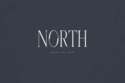 North creative font