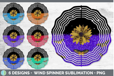 Butterfly Sunflowers Wind Spinner | Sublimation Designs Bundle