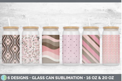 Pink Glass Can | Sublimation Beer Mason Jar