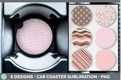 Pink Car Coaster | Pink Patterns Sublimation Bundle