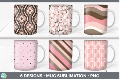 Pink Mug Sublimation | Pink Patterns Coffee Cup Designs