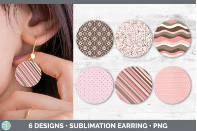 Pink Round Earring | Sublimation Designs Bundle