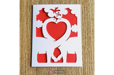 Dinosaur Valentine Card SVG, Eps and Png.