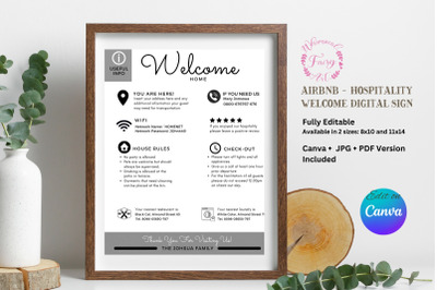Airbnb  Canva Template Welcome Sign