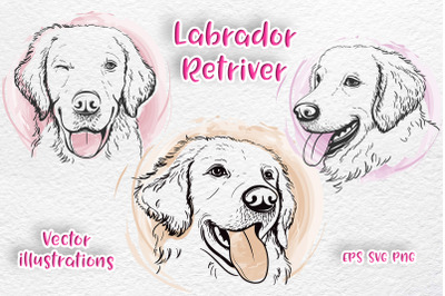 Labrador Retriever dog Vector svg