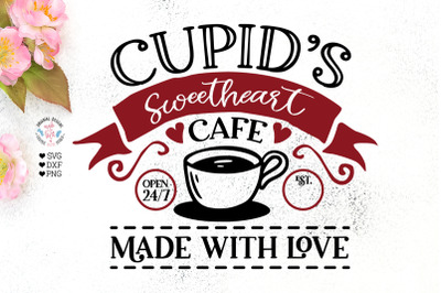 Cupids Sweet Heart Cafe Cut File and Sublimation File