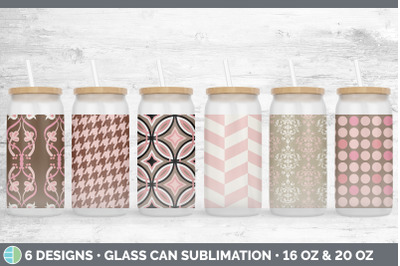 Pink Glass Can | Sublimation Beer Mason Jar