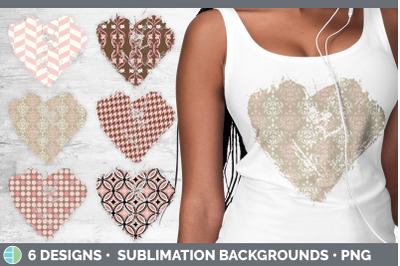 Pink Heart Distressed Clipart | Pink Patterns Hearts