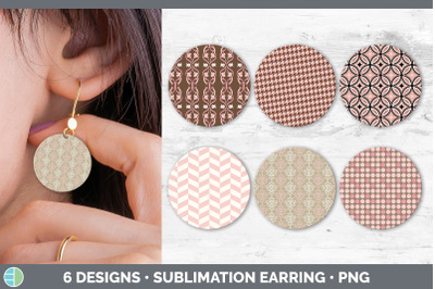 Pink Round Earring | Sublimation Designs Bundle