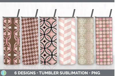Pink Tumbler | Pink Patterns Skinny Tumbler Sublimation Bundle