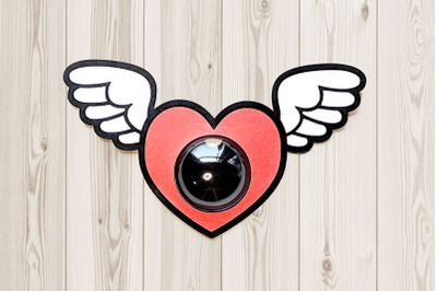 Heart with Wings Candy Dome Holder | SVG | PNG | DXF | EPS