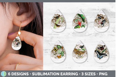 Vintage Butterflies Teardrop Earring | Vintage Butterflies Patterns Su