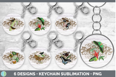 Vintage Butterflies Keychain Bundle | Vintage Butterflies Patterns Key