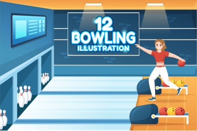 12 Bowling Game Illustration