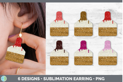 Ice Cream Cow Tag Earring | Sublimation Cattle Ear Tag