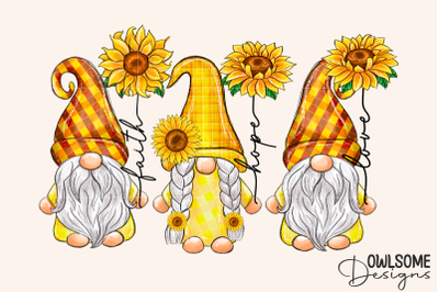 Faith Hope Love Gnomes Sublimation PNG