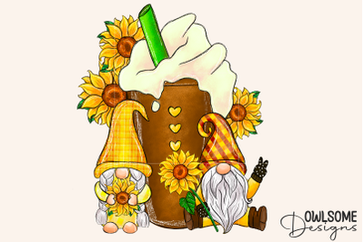 Sunflower Gnomes Coffee Sublimation PNG