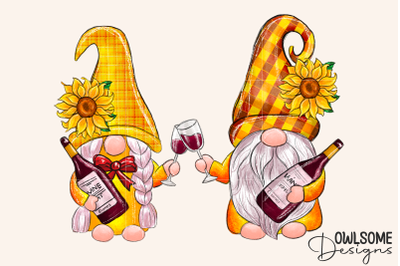 Sunflower Gnomes Wine Sublimation