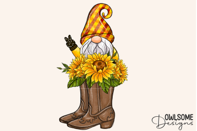 Sunflower Boots Gnome Sublimation