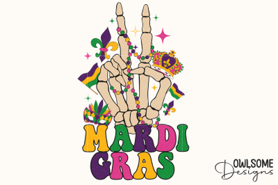 Skeleton Hand Mardi Gras Sublimation PNG