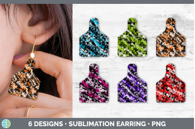 Paint Dabs Cow Tag Earring | Sublimation Cattle Ear Tag