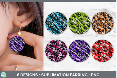 Paint Dabs Round Earring | Sublimation Designs Bundle