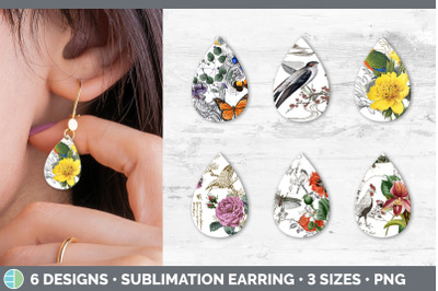 Vintage Teardrop Earring | Sublimation Designs Bundle