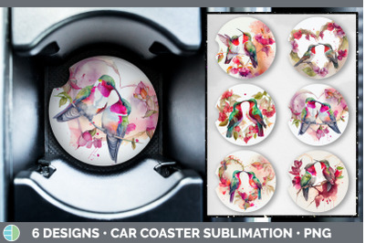 Valentines Hummingbird Car Coaster | Sublimation Designs Bundle