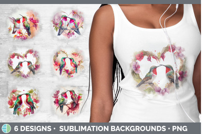 Valentines Hummingbird Background | Grunge Sublimation Backgrounds