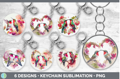 Valentines Hummingbird Keychain Bundle | Keyring Sublimation Designs